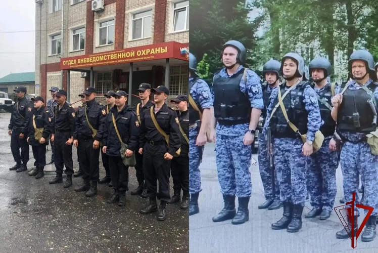 В БИРОБИДЖАНЕ РОСГВАРДЕЙЦЫ УЧАСТВУЮТ В АКЦИИ, ПОСВЯЩЕННОЙ 74 - Й ГОДОВЩИНЕ ВНЕВЕДОМСТВЕННОЙ ОХРАНЫ